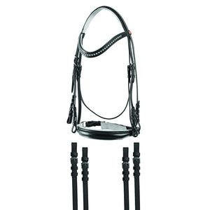 BR00220 - COMPLETO DRESSAGE BRIGLIA + PETTORALE CON BRILLANTINI