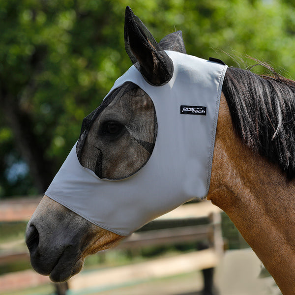 AG00194-MASCHERA ANTI MOSCHE IN ELASTAN E RETINA COPRIORECCHIE TECH