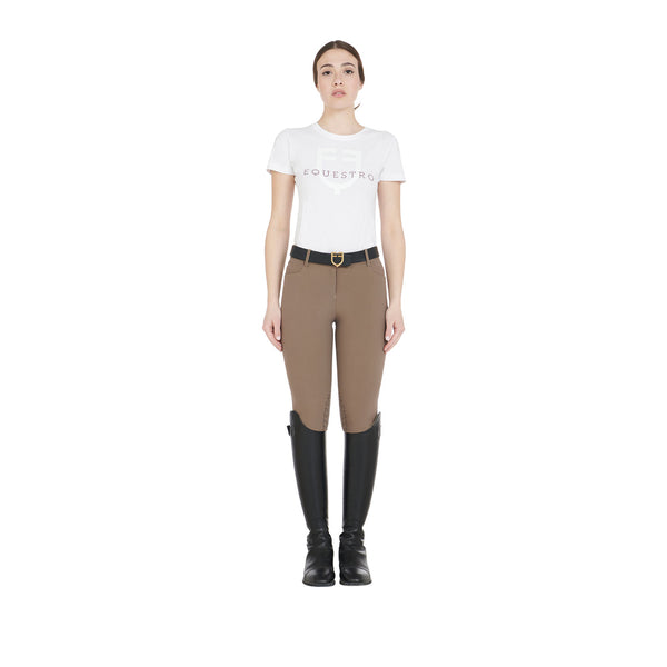 ET06710-PANTALONI DONNA SLIM FIT GRIP CON LOGO EQUESTRO