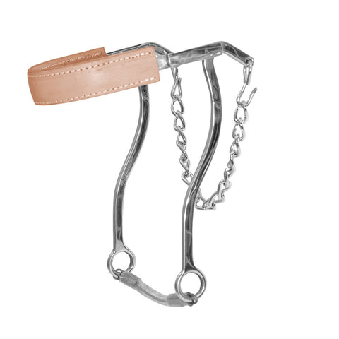 MO00711 - HACKAMORE INOX CON NASALINA RIVESTITA CUOIO METALAB